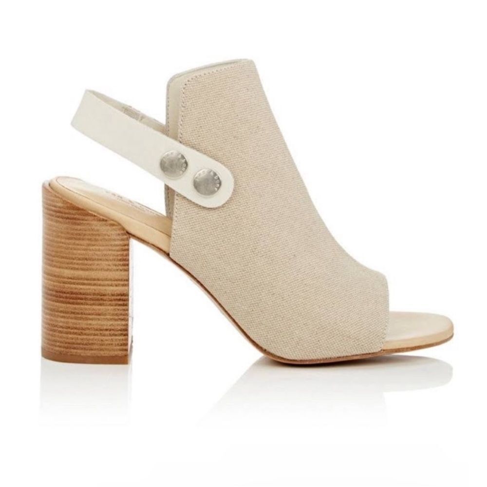 Rag and Bone Leigh Natural Canvas Open Toe Sandal